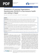 Dimensions of Learning Organizations Questionnaire (DLOQ) in A Low-Resource Health Care Setting in Nepal