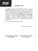 Declaracion Jurada de Terreno