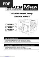 Gasoline Water Pump: Owner's Manual