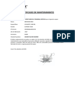 Certificado de Mantenimiento ASB-881