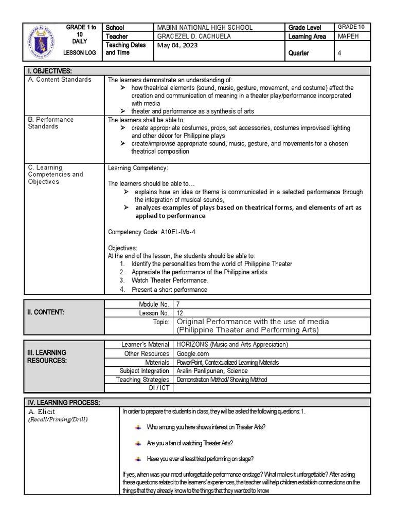 7E-s-Lesson-Plan-Template Q4 | PDF | Learning | Teachers