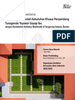 Perancangan Sekolah Kebutuhan Khusus Penyandang Tunaganda Yayasan Sayap Ibu