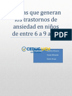 Causas Que Generan Los Trastornos de Ansiedad en Niños de Entre 6 A 9 Años