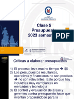 Clase 5 Presupuesto 2023 Semestre 1: Escuela de Administración & Negocios