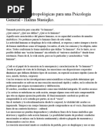 Reflexiones Antropológicas para Una Psicología General y Otros Textos