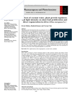 Effects of Coconut Water, Plant Growth Regulators and Light Intensity On Shoot Bud Proliferation and Direct Regeneration in Olives (Olea Europaea L.)