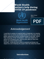 World Health Organisation's Help During The Pandemic History Project by Pranay