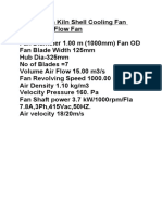 Tech Data of Kiln Shell Cooling Fan