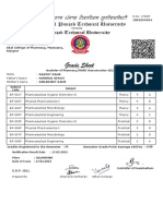 Grade Sheet: Bachelor of Pharmacy, THIRD Semester, Nov-2022