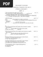 Textile Technology Question Paper IA 2