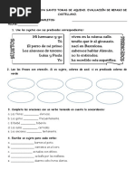 Evaluación de Respaso Sujeto Predicado