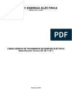 AGUA Y ENERGÍA ELÉCTRICA LÍNEAS AÉREAS DE TRANSMISIÓN DE ENERGÍA ELÉCTRICA Especificación Técnica GC-IE-T-Nº 1