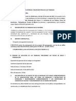 Acta de Entrega y Recepción Física de Los Trabajos