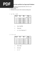 Reaction Order and Rate Law Expression Worksheet - Answers