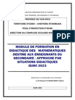 Module de Formation (Pour Le Secondaire) Sur l'APS Dans L'enseignement Des Mathématiques-Idjwi 2023