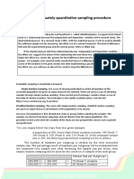 Describe Adequately Quantitative Sampling Procedure and Sample