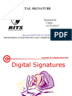 Digital Signature: Presented by T.Raju 11C31A04A7