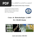 Cours Matiére Biotechnologie L3 BPV S5 Pr. CHAIB Ghania