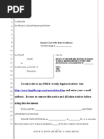 Sample Motion To Quash Service For Lack of Jurisdiction For Caliifornia