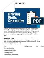 Driving Skills Checklist