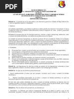 Ley Que Regula El Almacenaje Dist y Consumo de Bebidas Alcoholicas en BCS