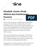 Khutbah Jumat - Hisab Akhirat Atas Kenikmatan Duniawi - NU Online