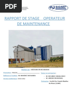 Rapport de Stage Operateur de Maintenance