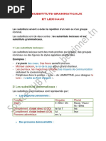 Les Substituts Grammaticaux Et Lexicaux