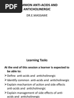 Common Anti-Acids and Anticholinergic