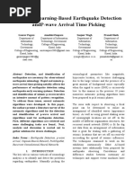 Machine Learning-Based Earthquake Detection and P-Wave Arrival Time Picking