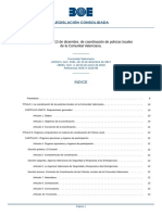 Ley 17/2017, de 13 de Diciembre, de Coordinación de Policías Locales de La Comunitat Valenciana