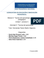 Teorías Del Aprendizaje, Trabajo Final de La Unidad 1.