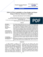 Effects of Food Availability On Time Budget and Home