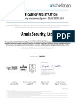 Armis - 2021 - ISO 27001 - Certification Transfer - Final Certificate