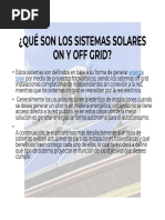 Que Son Los Sistemas Solares On y Off Grid