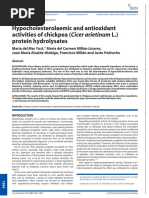 J Sci Food Agric - 2012 - Yust - Hypocholesterolaemic and Antioxidant Activities of Chickpea Cicer Arietinum L Protein