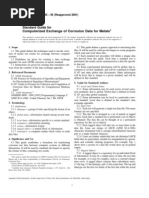Computerized Exchange of Corrosion Data For Metals