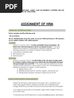 Assignment of HRM