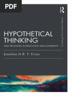 Evans, Jonathan ST B. T. - Hypothetical Thinking. Dual Processes in Reasoning and Judgement. Classic Edition - (Psychology Press & Routledge Classic Editions) - 2020