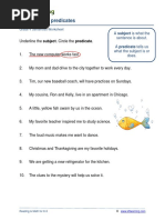 Subjects and Predicates Worksheet