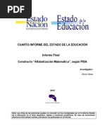 Constructo Alfabetización Matemática, Según PISA - IV Informe Estado de La Educación - Libro Completo