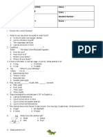 Exam Adiba - SOAL Materi Ordering Foods, Animals, Introduction, Time Calendar