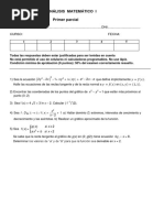 Primer Parcial Análisis Matematico 1 UTN 2022