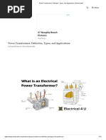 Power Transformers - Definition, Types, and Applications - Electrical4U