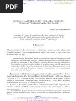 Acceso A La Jurisdicción Agraria. Derecho Humano y Prerrogativa de Clase