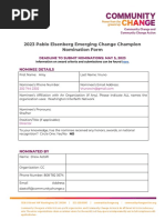 2023 Pablo Eisenberg Emerging Change Champion Award Nomination Form