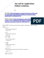 Calculus and Its Applications 14th Edition Goldstein Test Bank 1