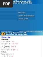 Warm Up Lesson Presentation Lesson Quiz: Holt Mcdougal Algebra 1 Holt Algebra 1 Holt Mcdougal Algebra 1