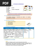 D3 A1 SESION Clasificamos Los Animales Invertebrados de Nuestra Comunidad.