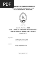 FAUA UPAO - Memo TESIS "Hotel 4 Estrellas Con Centro de Convenciones y Casino en Trujillo" - 1° Parte